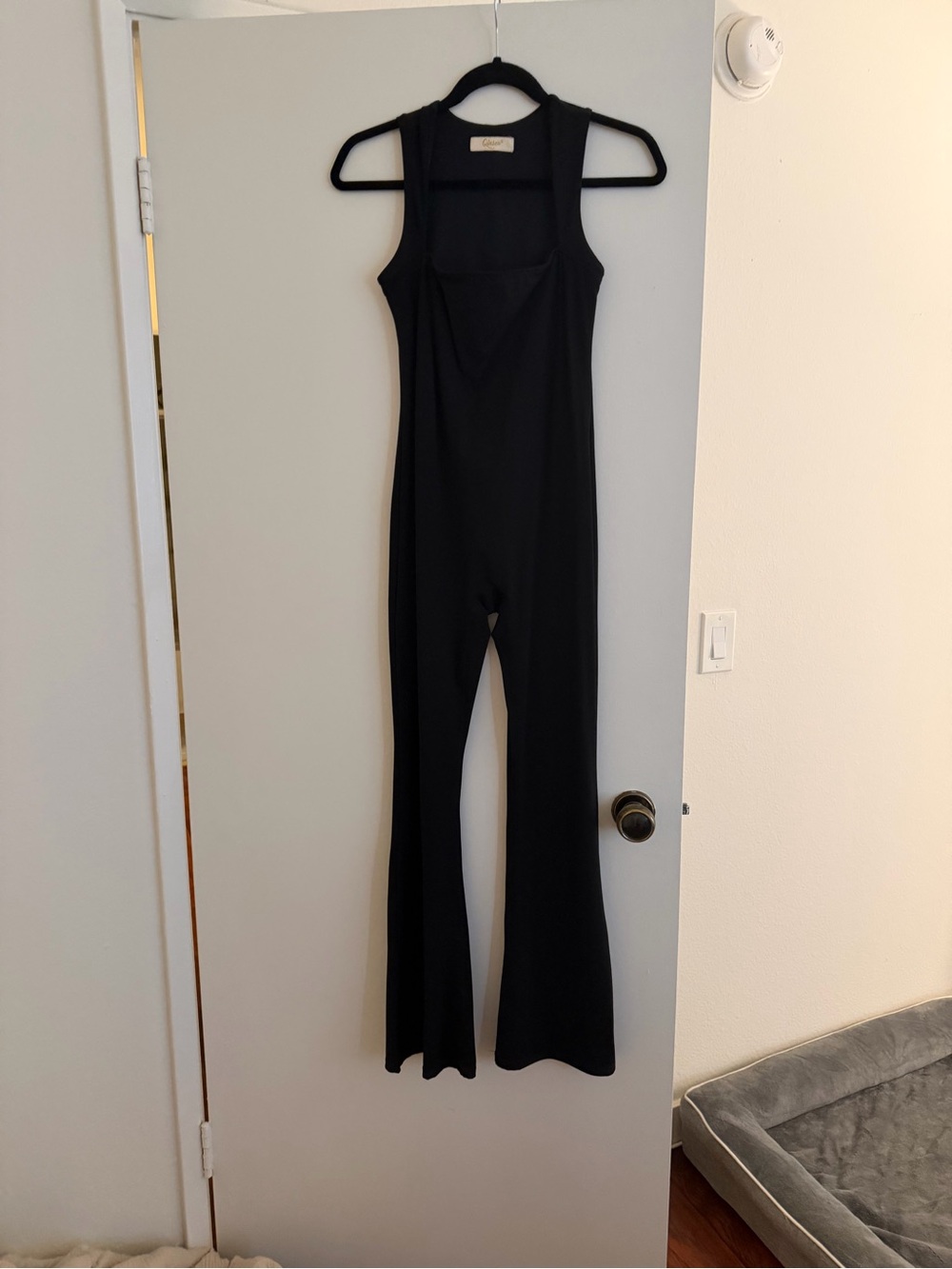 Black Square Neck Sleeveless Jumpsuit